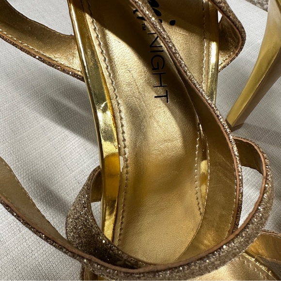 Women’s Fioni Night Open Toe Strappy Heels Gold Glitter Size 8 - Picture 13 of 13